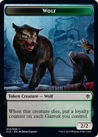 Wolf // Food (17) Double-sided Token [Throne of Eldraine Tokens] | Rock City Comics