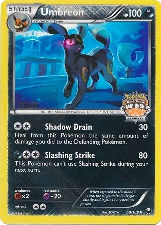 Umbreon (60/108) (Regional Championship Promo Staff) [Black & White: Dark Explorers] | Rock City Comics