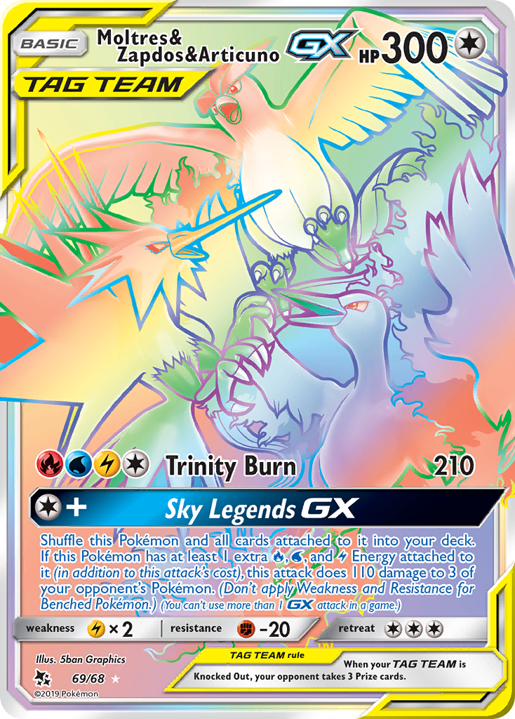 Moltres & Zapdos & Articuno GX (69/68) [Sun & Moon: Hidden Fates] | Rock City Comics