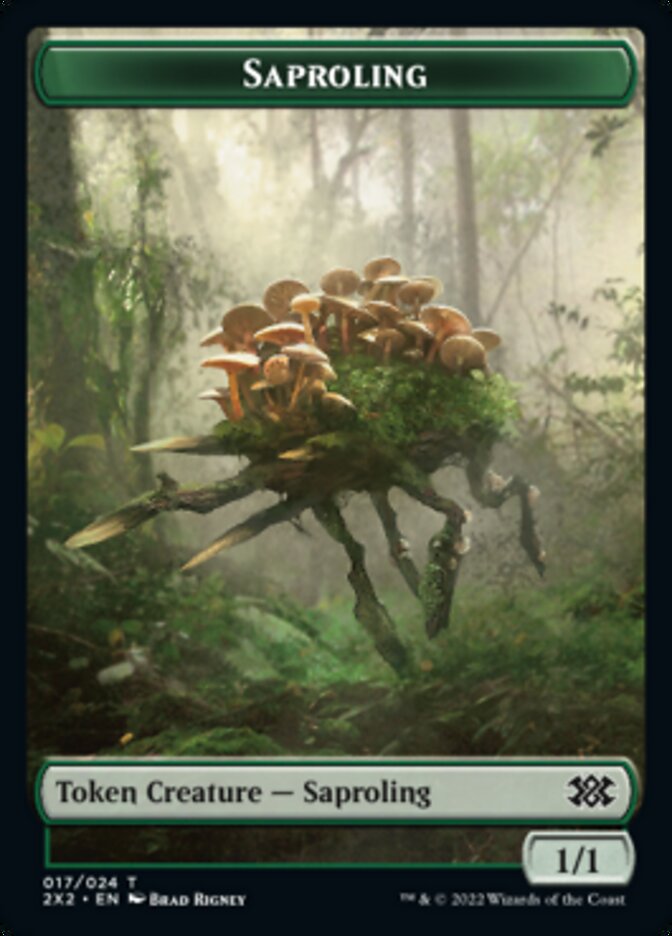 Saproling // Monk Double-sided Token [Double Masters 2022 Tokens] | Rock City Comics