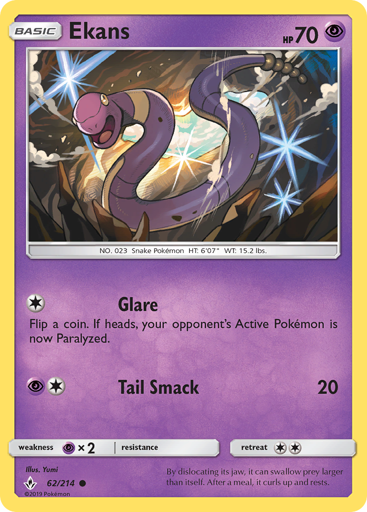 Ekans (62/214) [Sun & Moon: Unbroken Bonds] | Rock City Comics