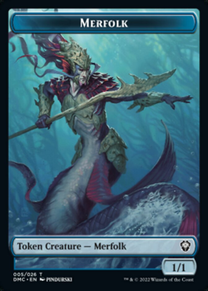 Saproling // Merfolk Double-sided Token [Dominaria United Tokens] | Rock City Comics