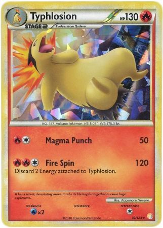 Typhlosion (32/123) (Cracked Ice Holo) [HeartGold & SoulSilver: Base Set] | Rock City Comics