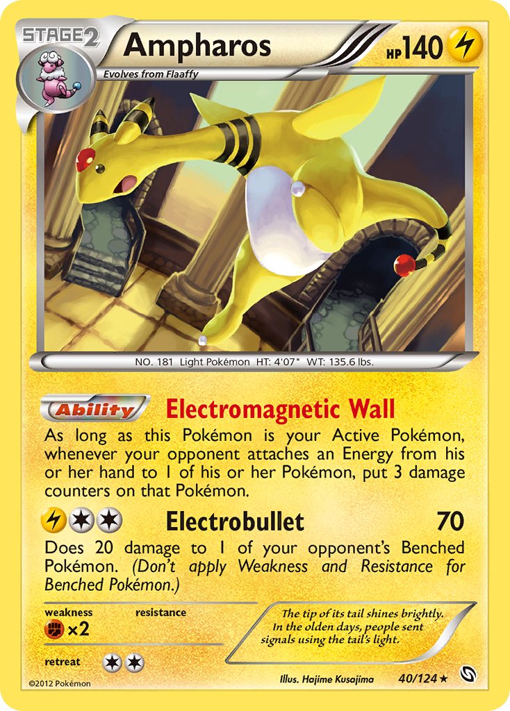 Ampharos (40/124) (Cosmos Holo) (Blister Exclusive) [Black & White: Dragons Exalted] | Rock City Comics