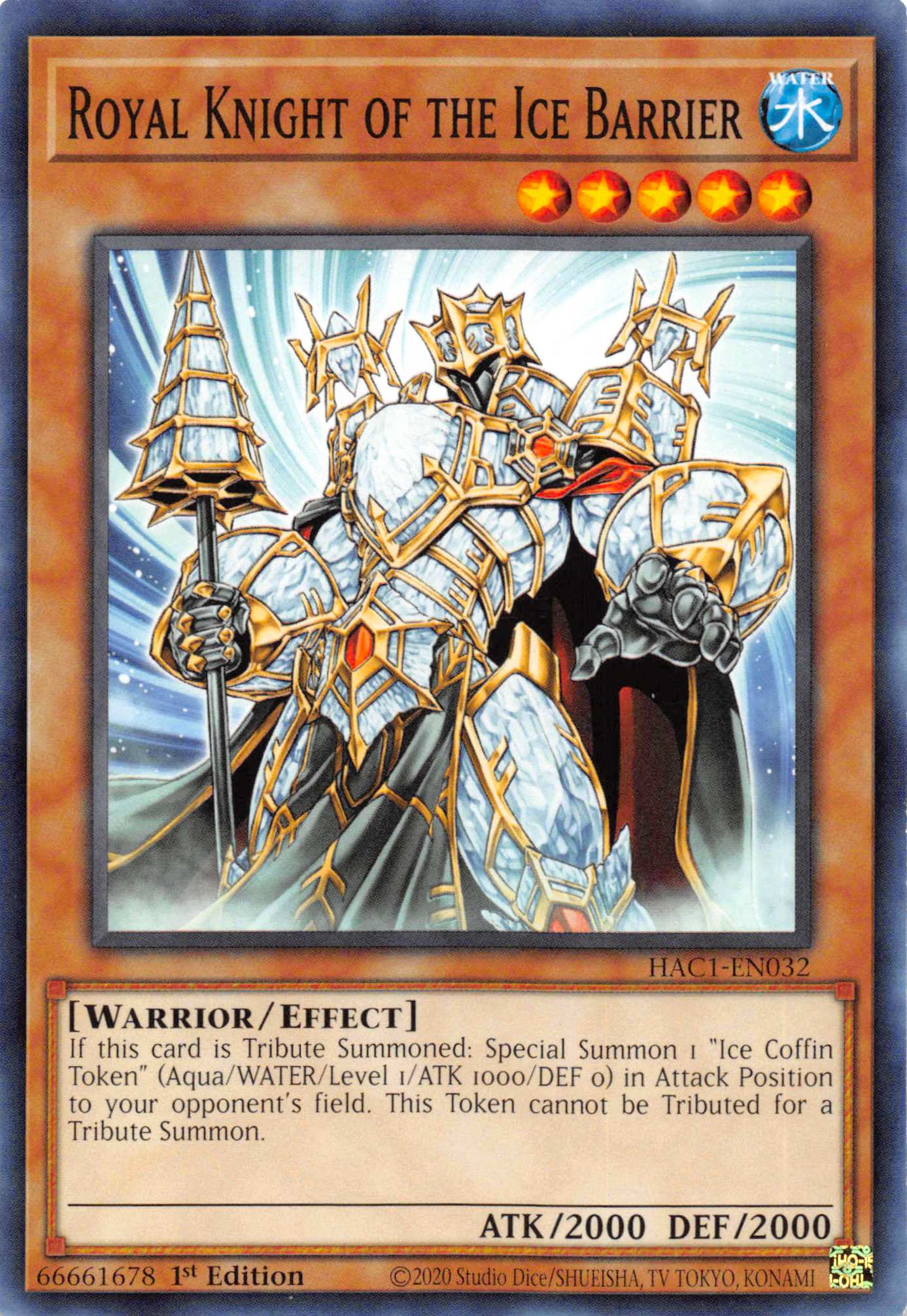 Royal Knight of the Ice Barrier [HAC1-EN032] Common | Rock City Comics