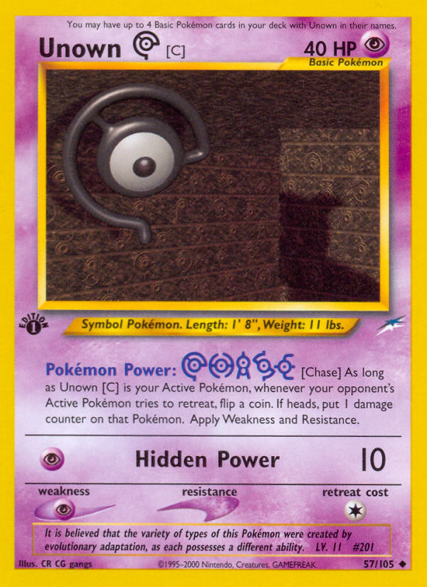 Unown [C] (57/105) [Neo Destiny 1st Edition] | Rock City Comics