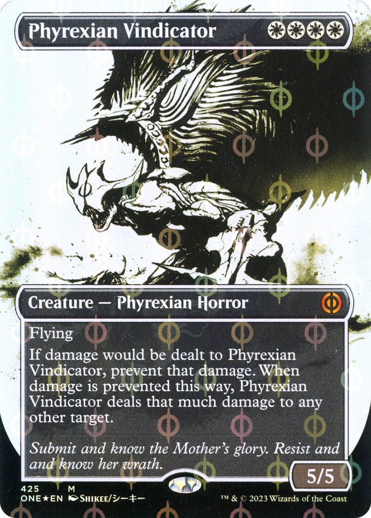 Phyrexian Vindicator (Borderless Ichor Step-and-Compleat Foil) [Phyrexia: All Will Be One] | Rock City Comics