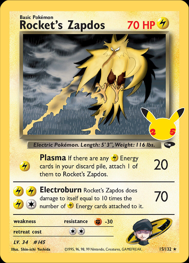 Rocket's Zapdos (15/132) [Celebrations: 25th Anniversary - Classic Collection] | Rock City Comics