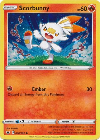 Scorbunny (030/202) (Cosmos Holo) [Sword & Shield: Base Set] | Rock City Comics