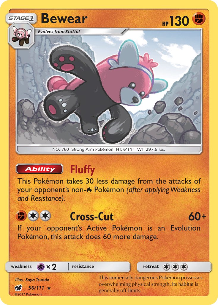 Bewear (56/111) (Prerelease Kit Exclusive) (Theme Deck Exclusive) [Sun & Moon: Crimson Invasion] | Rock City Comics