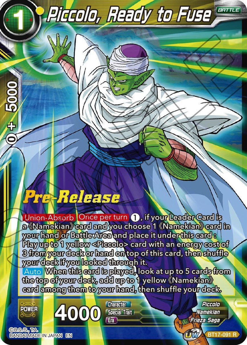 Piccolo, Ready to Fuse (BT17-091) [Ultimate Squad Prerelease Promos] | Rock City Comics