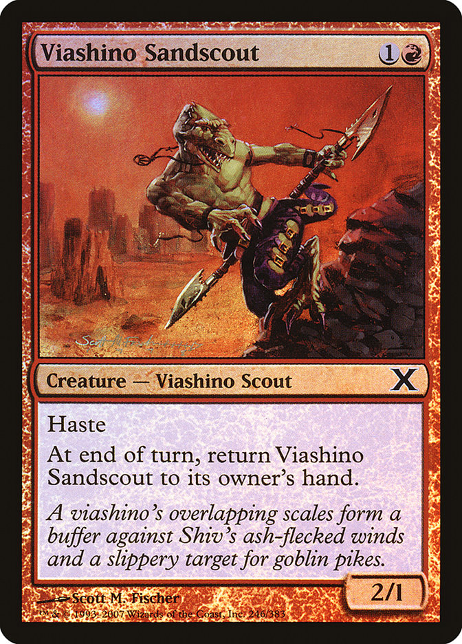 Viashino Sandscout (Premium Foil) [Tenth Edition] | Rock City Comics