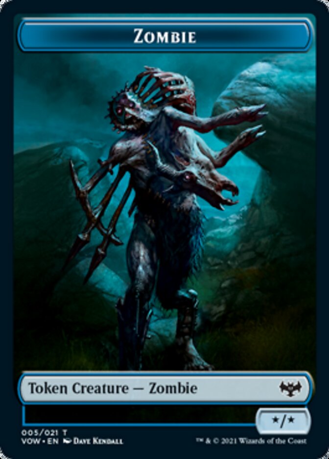 Human (001) // Zombie (005) Double-sided Token [Innistrad: Crimson Vow Tokens] | Rock City Comics