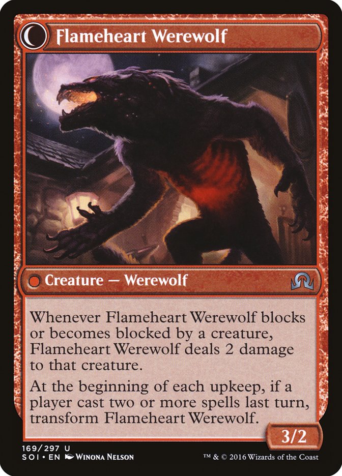 Kessig Forgemaster // Flameheart Werewolf [Shadows over Innistrad] | Rock City Comics