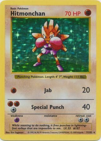 Hitmonchan (7/102) [Base Set Shadowless Unlimited] | Rock City Comics