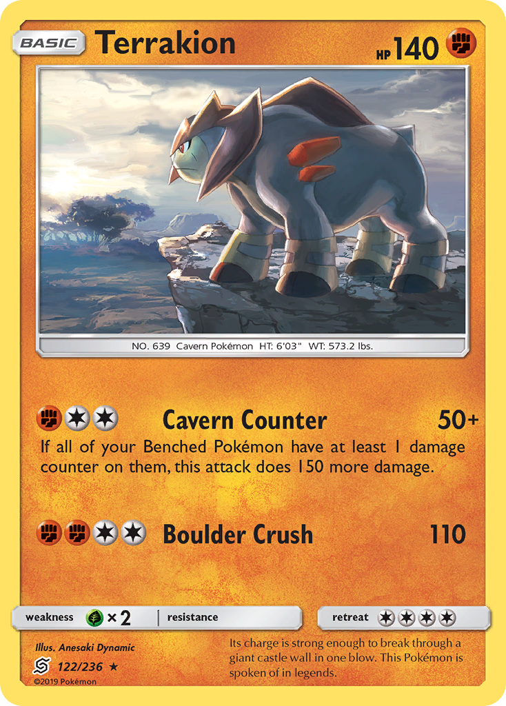 Terrakion (122/236) [Sun & Moon: Unified Minds] | Rock City Comics