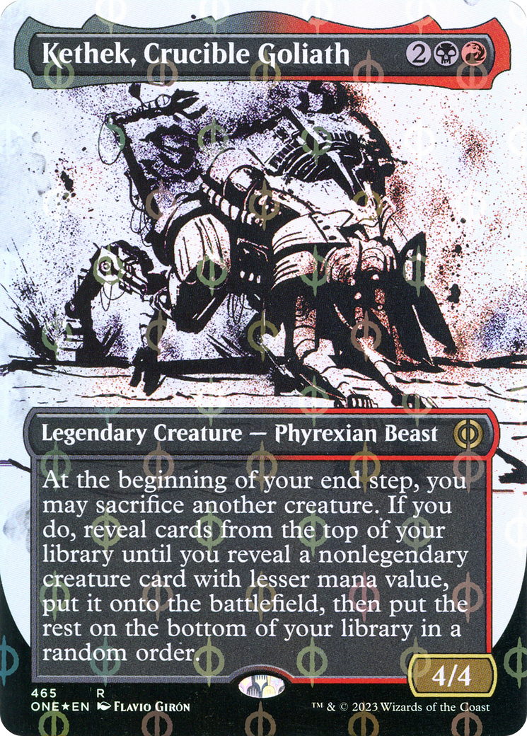 Kethek, Crucible Goliath (Borderless Ichor Step-and-Compleat Foil) [Phyrexia: All Will Be One] | Rock City Comics