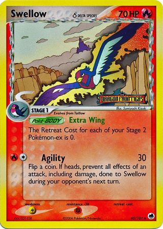 Swellow (40/101) (Delta Species) (Stamped) [EX: Dragon Frontiers] | Rock City Comics