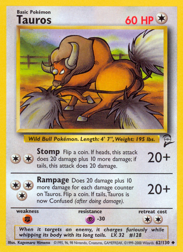 Tauros (62/130) [Base Set 2] | Rock City Comics