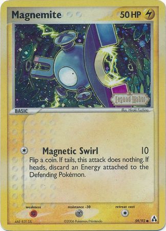 Magnemite (59/92) (Stamped) [EX: Legend Maker] | Rock City Comics