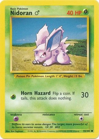 Nidoran (55/102) (Male) [Base Set Unlimited] | Rock City Comics