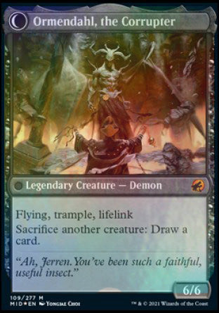 Jerren, Corrupted Bishop // Ormendahl, the Corrupted [Innistrad: Midnight Hunt Prerelease Promos] | Rock City Comics