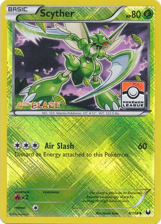 Scyther (4/108) (League Promo 4th Place) [Black & White: Dark Explorers] | Rock City Comics