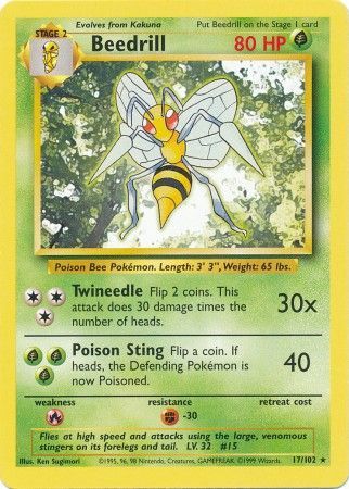 Beedrill (17/102) [Base Set Unlimited] | Rock City Comics