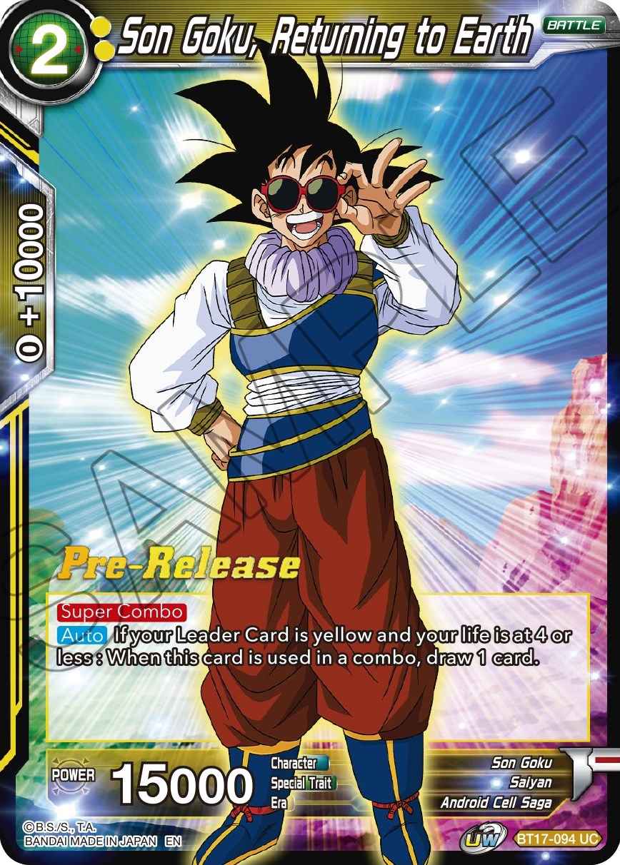 Son Goku, Returning to Earth (BT17-094) [Ultimate Squad Prerelease Promos] | Rock City Comics