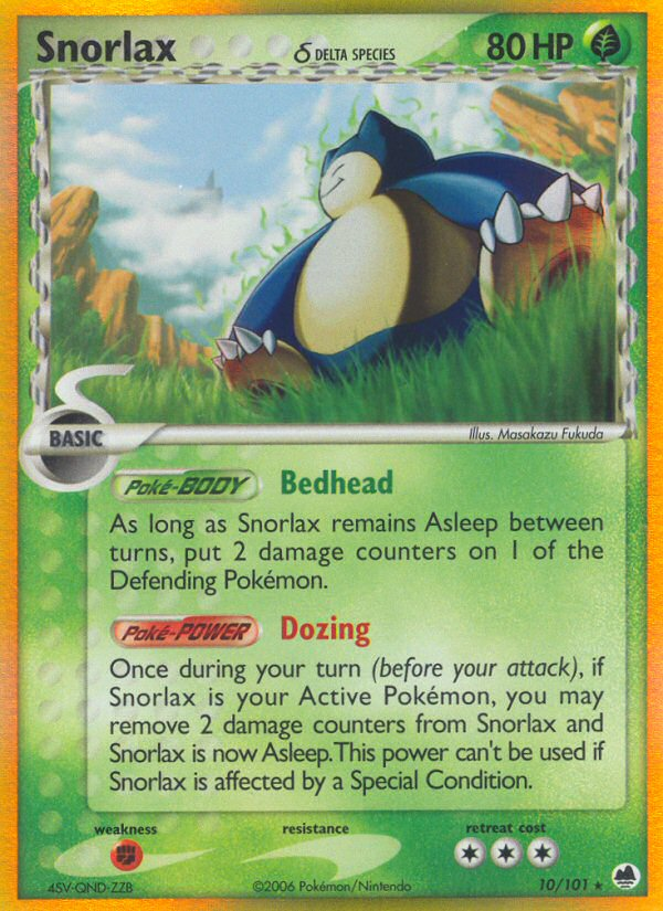 Snorlax (10/101) (Delta Species) [EX: Dragon Frontiers] | Rock City Comics