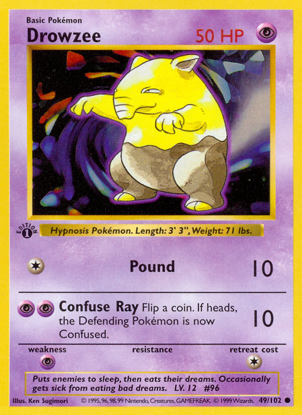 Drowzee (49/102) (Shadowless) [Base Set 1st Edition] | Rock City Comics