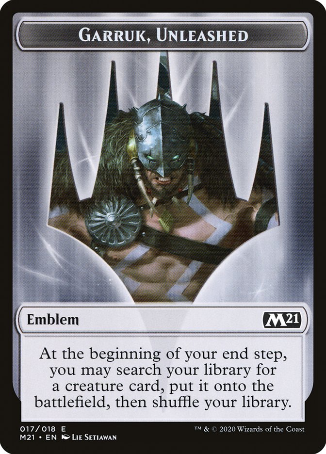 Garruk, Unleashed Emblem [Core Set 2021 Tokens] | Rock City Comics