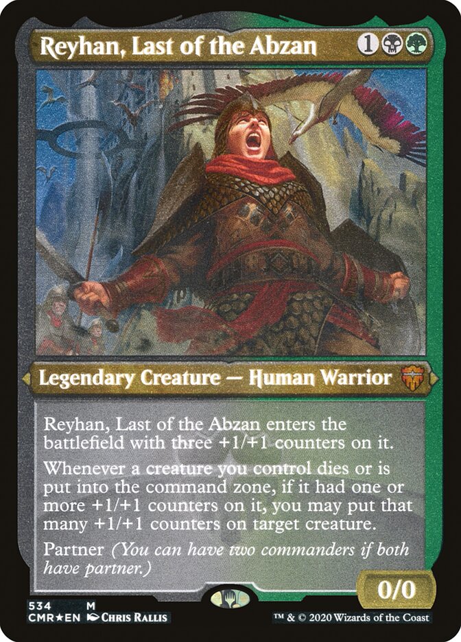 Reyhan, Last of the Abzan (Etched) [Commander Legends] | Rock City Comics