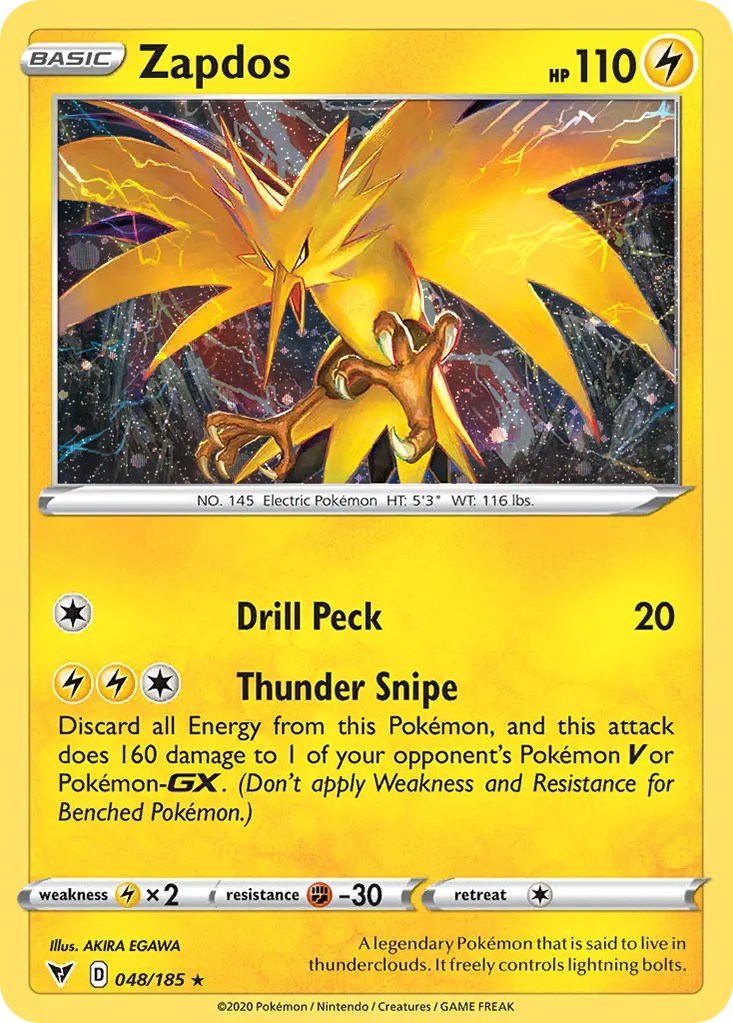 Zapdos (048/185) (Cosmos Holo) [Sword & Shield: Vivid Voltage] | Rock City Comics