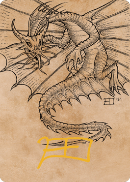 Ancient Gold Dragon Art Card (44) (Gold-Stamped Signature) [Commander Legends: Battle for Baldur's Gate Art Series] | Rock City Comics