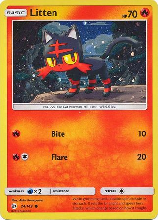 Litten (24/149) (Cosmos Holo) [Sun & Moon: Base Set] | Rock City Comics