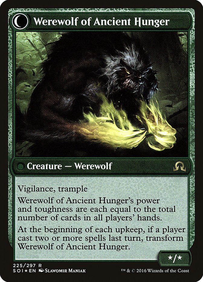 Sage of Ancient Lore // Werewolf of Ancient Hunger [Shadows over Innistrad Prerelease Promos] | Rock City Comics