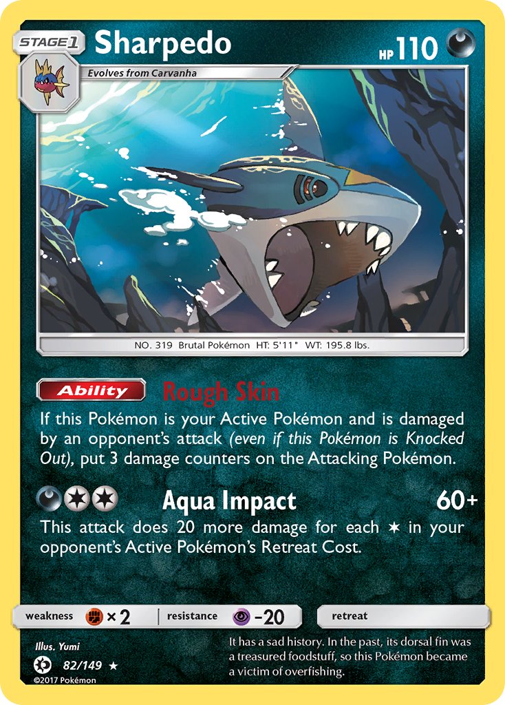 Sharpedo (82/149) (Cosmos Holo) (Blister Exclusive) [Sun & Moon: Base Set] | Rock City Comics