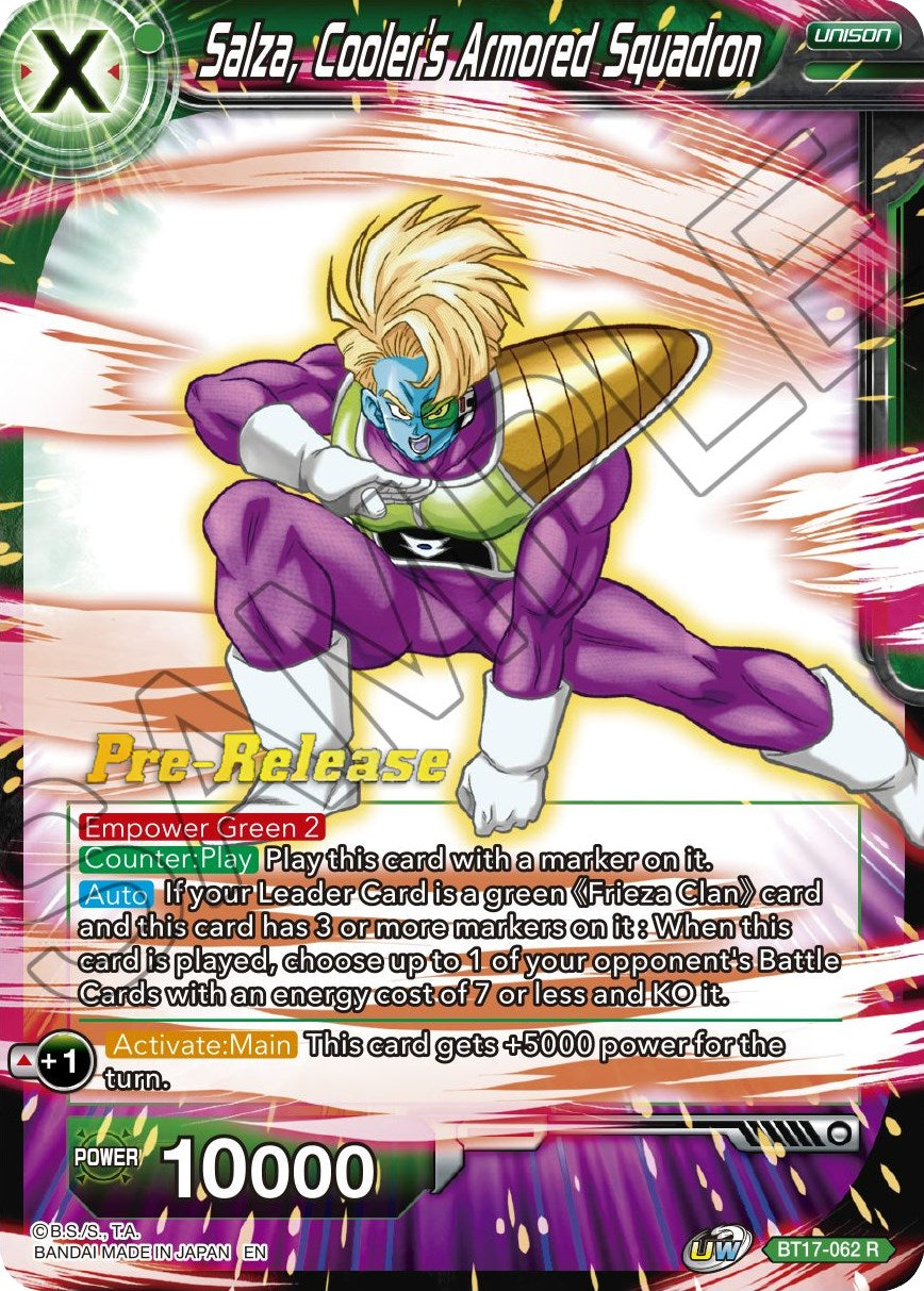 Salza, Cooler's Armored Squadron (BT17-062) [Ultimate Squad Prerelease Promos] | Rock City Comics