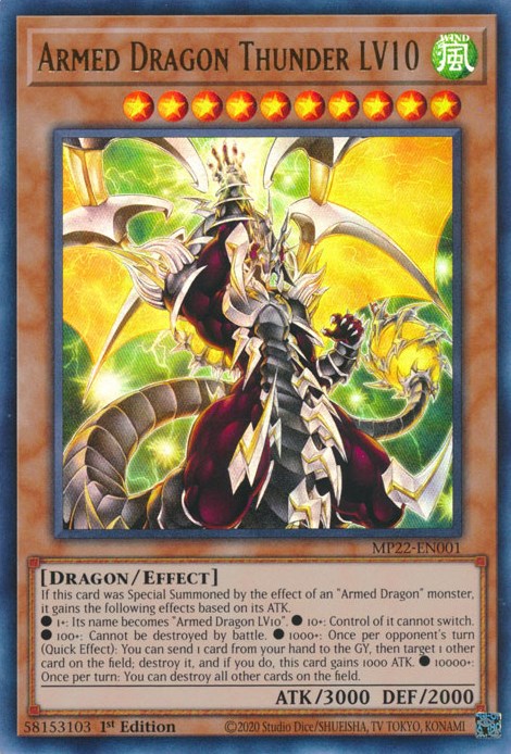 Armed Dragon Thunder LV10 [MP22-EN001] Ultra Rare | Rock City Comics