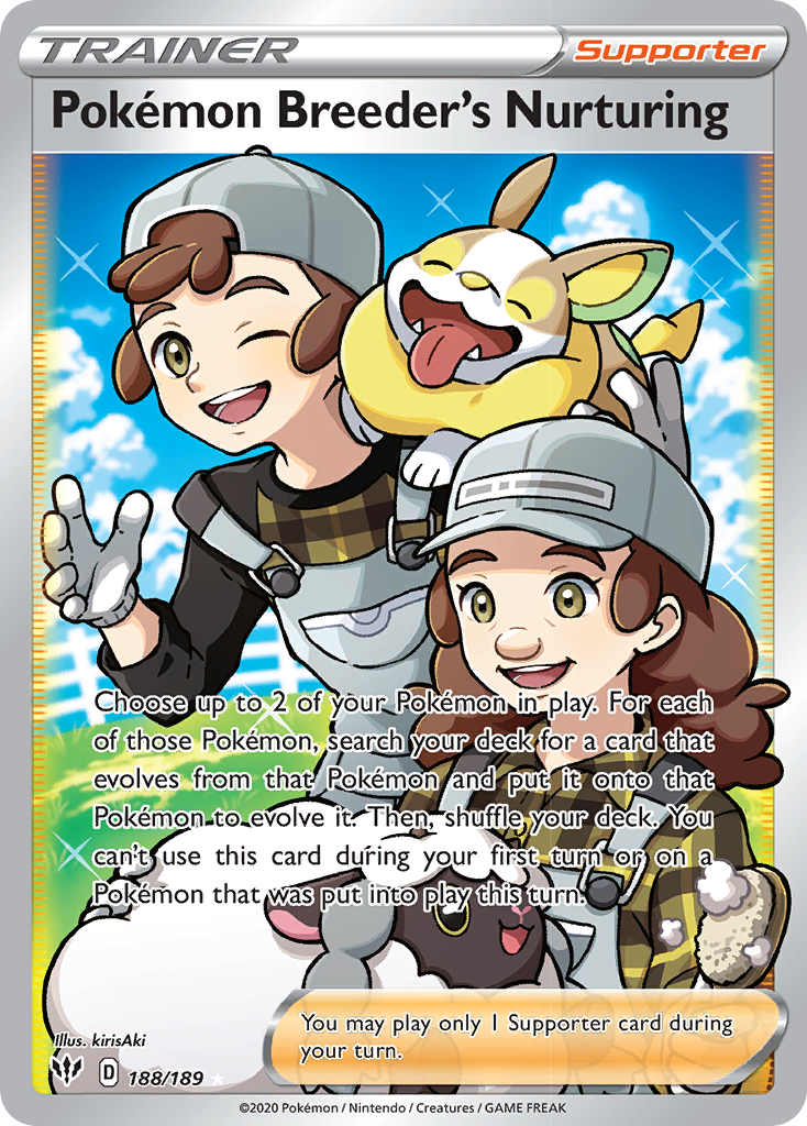 Pokemon Breeder's Nurturing (188/189) [Sword & Shield: Darkness Ablaze] | Rock City Comics