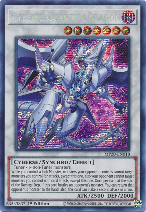 Cyberse Quantum Dragon [MP20-EN018] Prismatic Secret Rare | Rock City Comics