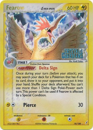 Fearow (18/100) (Delta Species) (Stamped) [EX: Crystal Guardians] | Rock City Comics