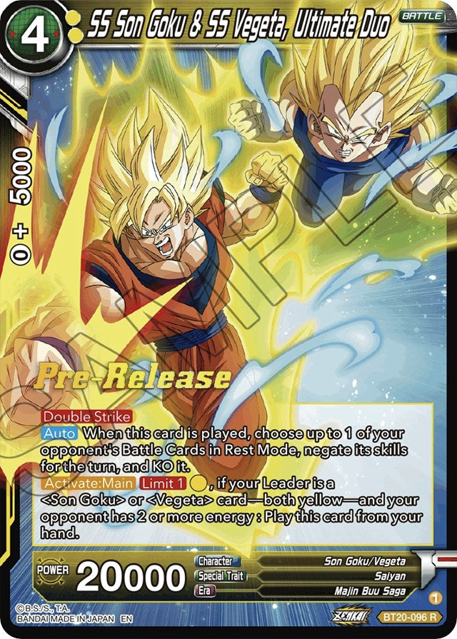 SS Son Goku & SS Vegeta, Ultimate Duo (BT20-096) [Power Absorbed Prerelease Promos] | Rock City Comics