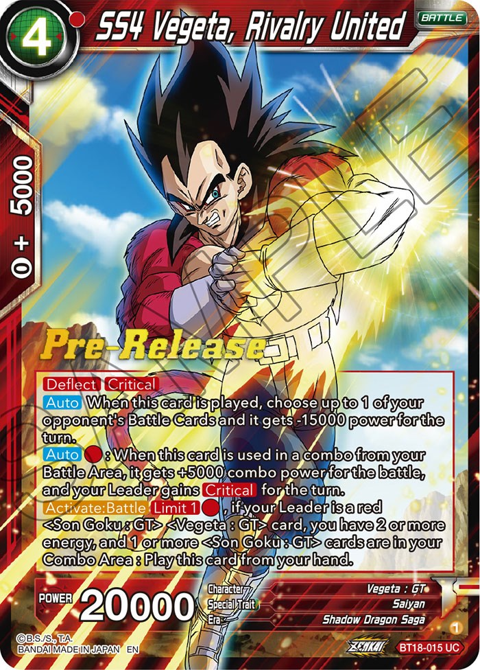 SS4 Vegeta, Rivalry United (BT18-015) [Dawn of the Z-Legends Prerelease Promos] | Rock City Comics