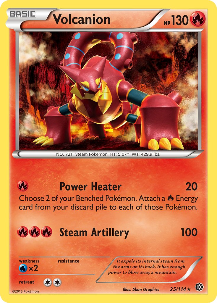 Volcanion (25/114) (Cracked Ice Holo) (Theme Deck Exclusive) [XY: Steam Siege] | Rock City Comics