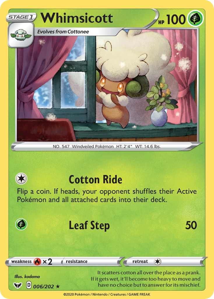 Whimsicott (006/202) [Sword & Shield: Base Set] | Rock City Comics