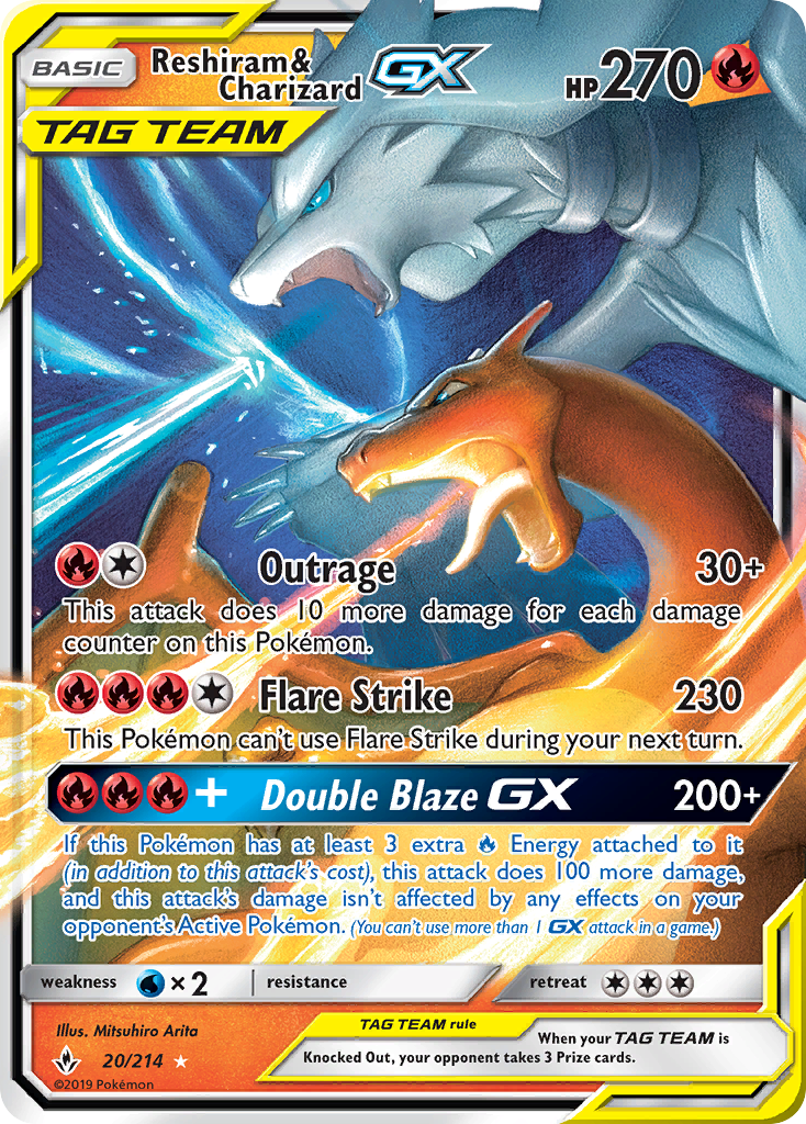 Reshiram & Charizard GX (20/214) [Sun & Moon: Unbroken Bonds] | Rock City Comics