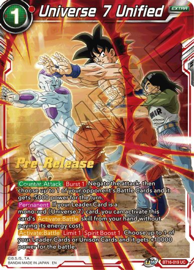 Universe 7 Unified (BT16-019) [Realm of the Gods Prerelease Promos] | Rock City Comics