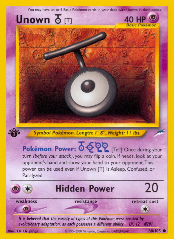 Unown [T] (88/105) [Neo Destiny 1st Edition] | Rock City Comics